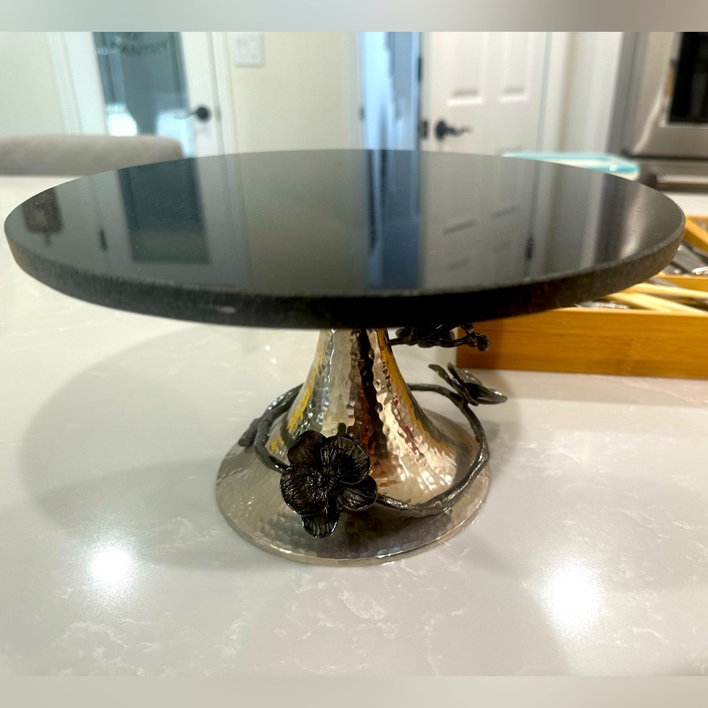 Michael Aram black orchid cake stand. Excellent condition.